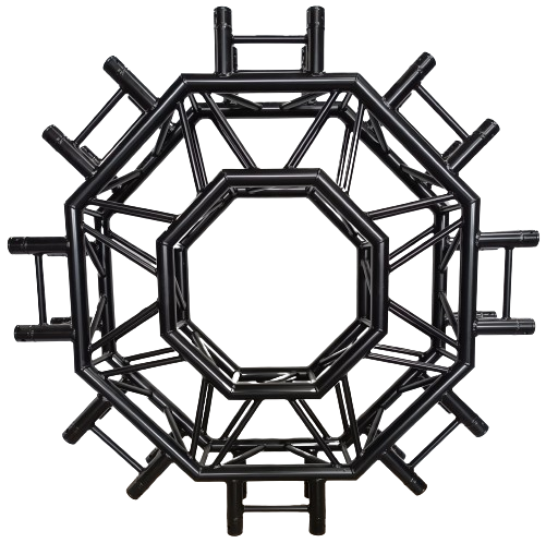 ExpoTruss - X4K-30 Alu 4-Punkt Traverse 8-Weg Winkel schwarz